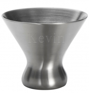Double-Wall Satin Stainless Steel Stemless Martini Glass